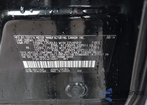 2014 Toyota Rav4 Xle z USA, uszkodzony, nr VIN 2T3RFREV5EW220087